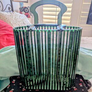 Retro Vintage Look Tiki Purse-Green Retrolite Bamboo Look Tote/Handbag